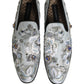 Dolce & Gabbana White Floral Embellished Men Loafers  Shoes