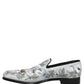 Dolce & Gabbana White Floral Embellished Men Loafers  Shoes