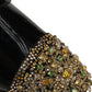 Dolce & Gabbana Black Embellished Men Derby Dress Formal Shoes