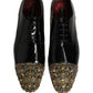 Dolce & Gabbana Black Embellished Men Derby Dress Formal Shoes