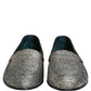 Dolce & Gabbana Gray Lurex Glitter Men Dress Loafers Shoes