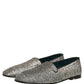 Dolce & Gabbana Gray Lurex Glitter Men Dress Loafers Shoes