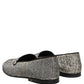 Dolce & Gabbana Gray Lurex Glitter Men Dress Loafers Shoes