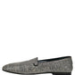 Dolce & Gabbana Gray Lurex Glitter Men Dress Loafers Shoes