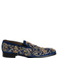 Dolce & Gabbana Blue Velvet Embellished Dress Loafers Shoes