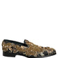 Dolce & Gabbana Black Velvet Embellished Dress Loafers Shoes