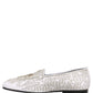 Dolce & Gabbana White Satin Embellished Dress Loafers Shoes
