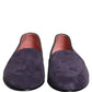 Dolce & Gabbana Violet Velvet Slip On Men Flats Loafers Shoes
