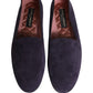 Dolce & Gabbana Violet Velvet Slip On Men Flats Loafers Shoes