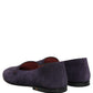 Dolce & Gabbana Violet Velvet Slip On Men Flats Loafers Shoes