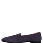 Dolce & Gabbana Violet Velvet Slip On Men Flats Loafers Shoes