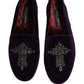 Dolce & Gabbana Violet Suede Embellished Dress Loafers Shoes