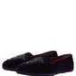 Dolce & Gabbana Violet Suede Embellished Dress Loafers Shoes