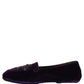 Dolce & Gabbana Violet Suede Embellished Dress Loafers Shoes