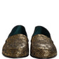 Dolce & Gabbana Gold Lurex Glitter Men Slip On Loafers Shoes