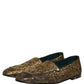 Dolce & Gabbana Gold Lurex Glitter Men Slip On Loafers Shoes