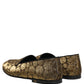 Dolce & Gabbana Gold Lurex Glitter Men Slip On Loafers Shoes