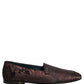 Dolce & Gabbana Maroon Jacquard Leather Slip On Loafers Shoes