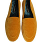 Dolce & Gabbana Yellow Velvet Slip On Men Dress Loafers Shoes