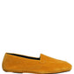 Dolce & Gabbana Yellow Velvet Slip On Men Dress Loafers Shoes