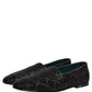 Dolce & Gabbana Black Glitter Brocade Men Dress Loafers Shoes