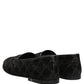 Dolce & Gabbana Black Glitter Brocade Men Dress Loafers Shoes