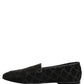 Dolce & Gabbana Black Glitter Brocade Men Dress Loafers Shoes