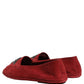 Dolce & Gabbana Red Suede Cross Slip On Dress Loafers Shoes