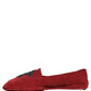 Dolce & Gabbana Red Suede Cross Slip On Dress Loafers Shoes