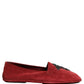 Dolce & Gabbana Red Suede Cross Slip On Dress Loafers Shoes