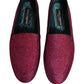 Dolce & Gabbana Pink Glitter Lurex Logo Dress Loafers Shoes