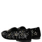 Dolce & Gabbana Black Crystal Embellished Dress Loafers Shoes