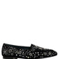Dolce & Gabbana Black Crystal Embellished Dress Loafers Shoes