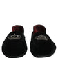 Dolce & Gabbana Black Crown Embellished Dress Loafers Shoes