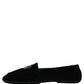 Dolce & Gabbana Black Crown Embellished Dress Loafers Shoes