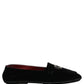 Dolce & Gabbana Black Crown Embellished Dress Loafers Shoes