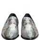Dolce & Gabbana Gray Baroque Angel Velvet Men Loafers Shoes