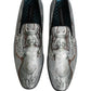 Dolce & Gabbana Gray Baroque Angel Velvet Men Loafers Shoes