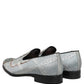 Dolce & Gabbana Gray Baroque Angel Velvet Men Loafers Shoes