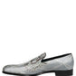 Dolce & Gabbana Gray Baroque Angel Velvet Men Loafers Shoes