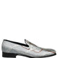 Dolce & Gabbana Gray Baroque Angel Velvet Men Loafers Shoes