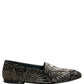 Dolce & Gabbana Black Silver Embellished Dress Loafers Shoes
