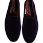 Dolce & Gabbana Violet Velvet Slip On Men Flats Loafers Shoes