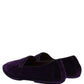 Dolce & Gabbana Violet Velvet Slip On Men Flats Loafers Shoes