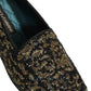 Dolce & Gabbana Black Gold Embellished Dress Loafers Shoes