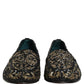 Dolce & Gabbana Black Gold Embellished Dress Loafers Shoes