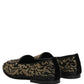 Dolce & Gabbana Black Gold Embellished Dress Loafers Shoes