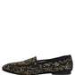 Dolce & Gabbana Black Gold Embellished Dress Loafers Shoes