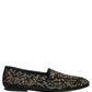 Dolce & Gabbana Black Gold Embellished Dress Loafers Shoes