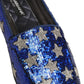 Dolce & Gabbana Multicolor Flag Sequin Dress Loafers Shoes